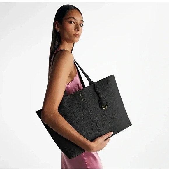 Maison de Sabre The Snap Soft Tote Black Rouge Noir Genuine Leather - Picture 7 of 15